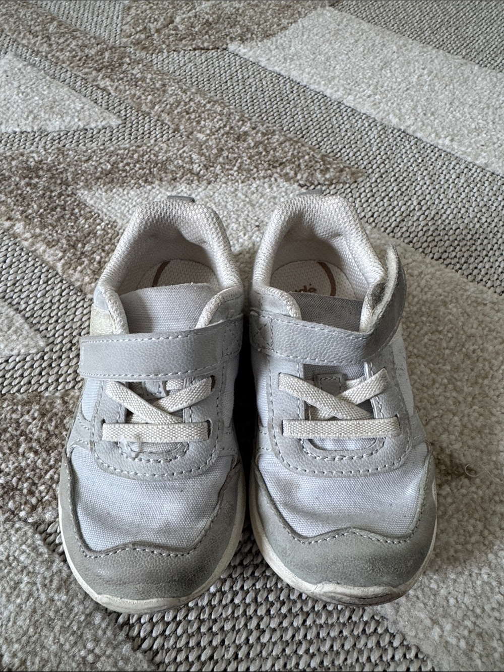 Stride Rite Light Grey & White Velcro Sneakers for Kids